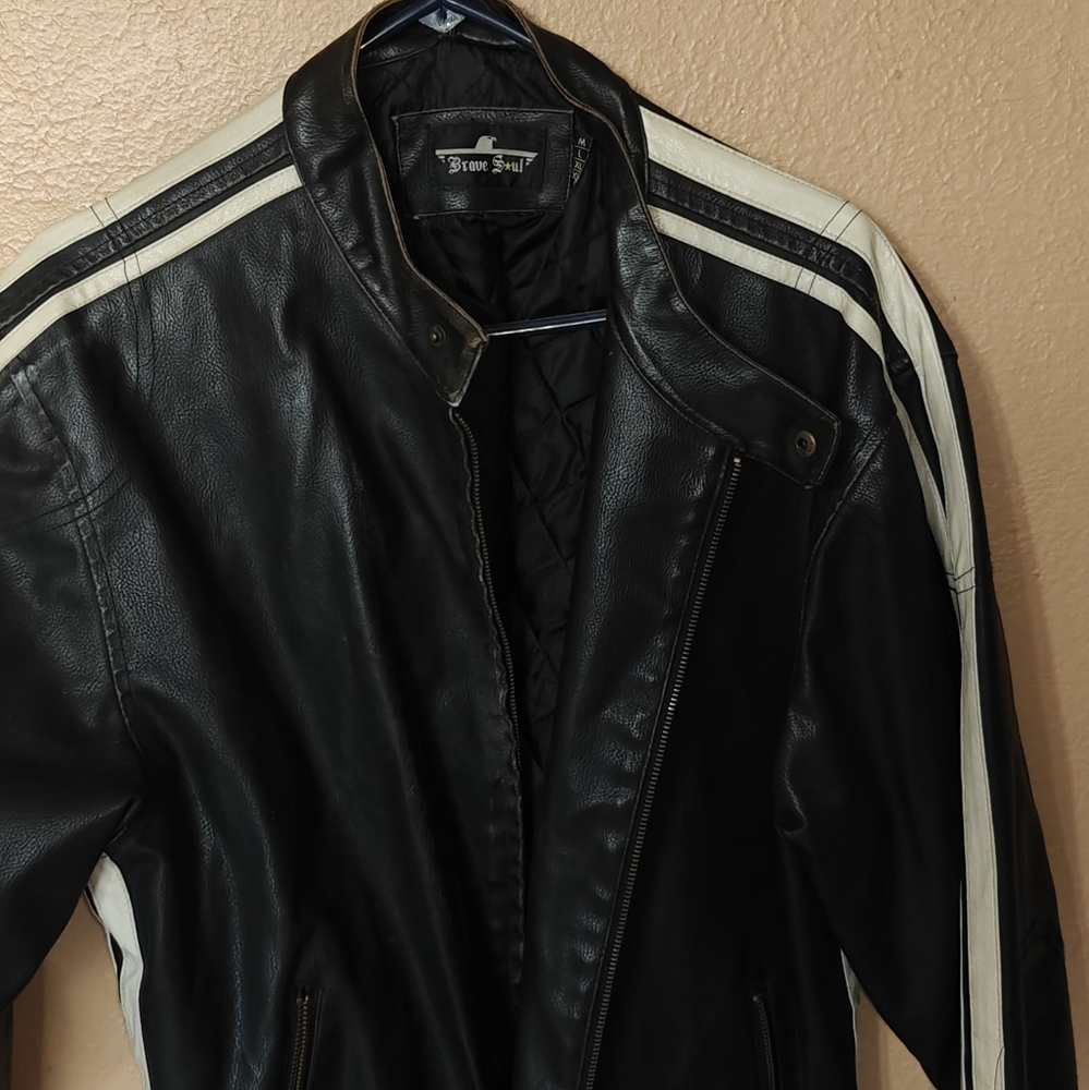 Vintage leather motorcycle jacket